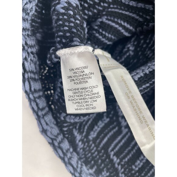 New Loft Asymmetrical Zip Knit Sweater size Medium Blue - Picture 5 of 8
